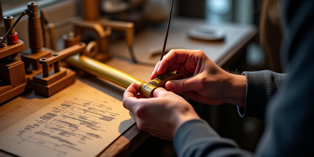 Artisan building a custom bamboo fly rod at the Brooklyn workshop